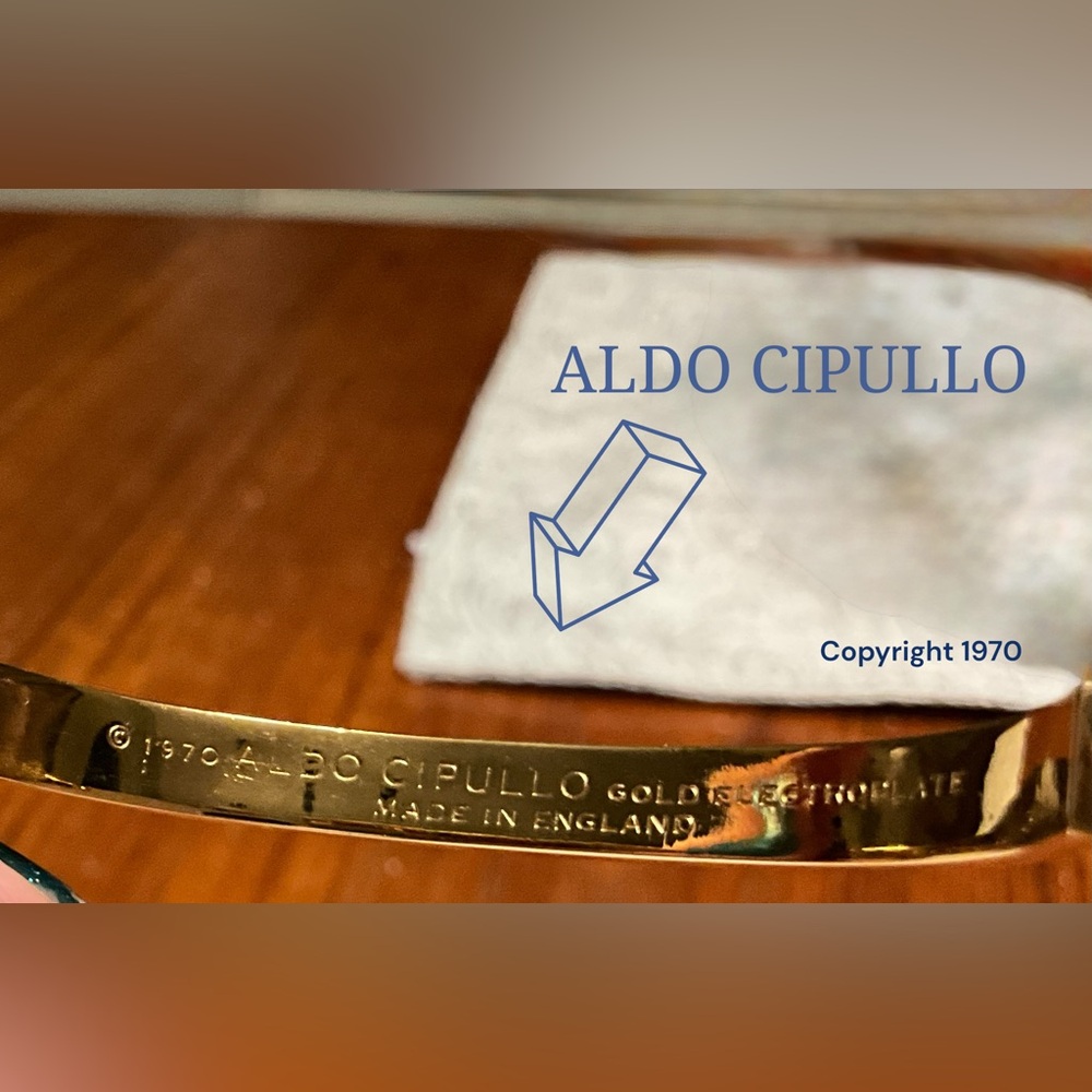 Aldo Cipullo Love Bracelet Gold Electrolated Open Bangle Bracelet Copyright 1970 - Picture 5 of 16